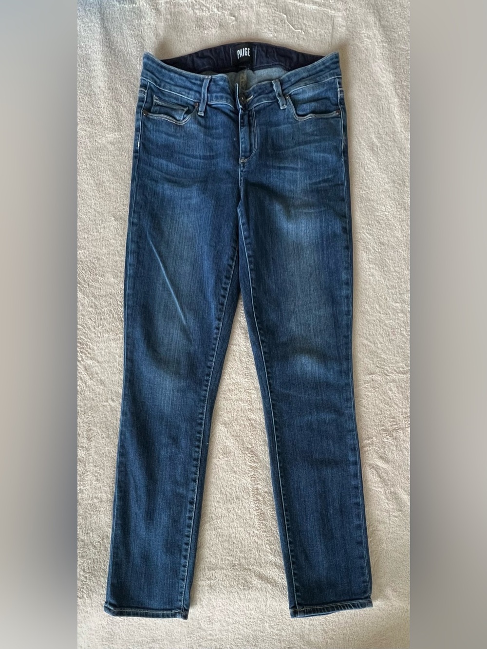 PAIGE Women's Skyline Ankle Peg Indigo Straight Leg Jeans